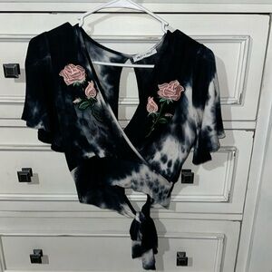 Tie Dye Floral Crop Top